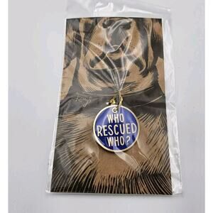 "Who Rescued Who?‎ - Dog/Cat Pet Collar Tag/Charm - NEW